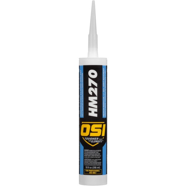 OSI HM270 Construction Silicone Sealant White, 10 fl oz, Cartridge