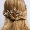 Yokawe Bridal Wedding Hair Pins Gold Rhinestone Bride Hairpin Crystal Hair Accessories for Women and Girls (Pack of 3)