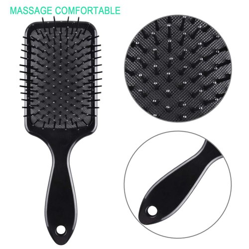 SIQUK 6 Pieces Hair Brush Comb Set Paddle Brush Detangle Hair Brush and Black Combs for Men and Women Wet, Dry, Curly and Straight Hair