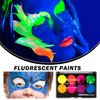 QIUFSSE 8 Colors Neon Face Paint Glow in The Dark UV Blacklight Body Paint Professional Water Activated Face Paint for Adults Kids Halloween Makeup