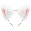 Pedenty Cat Fox Ears Headband for Women Girls, Halloween Cosplay Cat Costume Faux Fur Ears Headbands Hair Accessories for Adult Kids (White)…