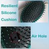 Reazana Detangling Brush Anti-Static Detangler Hair Brushes with Silicone Cushion Base Blow Drying Comb Nylon Bristle Pins Fashion Massage Brush Wet or Dry All Hair Types Styling Dark Green (Oval)