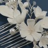 100% Handmade Soft Polymer Clay Flower Wedding Hair Combs Classical Crystal Pearl Wedding Hair Accessories Silver Bridal Hair Comb Jewelry