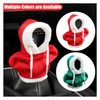 JOYCOURT Christmas Car Shift Knob Hoodie Cover, Christmas Style Hoodie Winter Warm Car Shift Cover Shifter Hoodie Protector, Universal Shift Knob Cover Car Interior Decor Accessories (Red&Green)