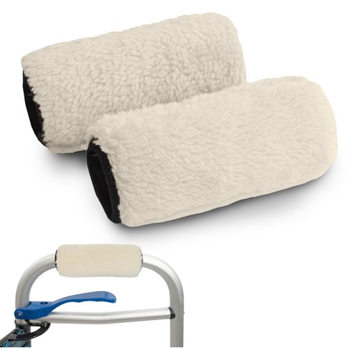 Top Glides PlushGrips Fleece Walker Grip Covers - Beige - 1 Pair