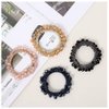 Xiwstar 4Pcs Crystal Hair Scrunchies Fashion Beaded Bracelet Hair Ties Hair Bands Ropes Ponytail Holder for Women Girls