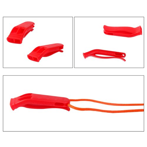 AUGSUN 20 Pcs Emergency Safety Whistle Plastic Whistles Set with Lanyard,Red and Orange