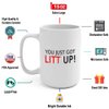 J.Ehonace You Just Got Litt Up 15oz Louis Litt Mug, Inspired by The Tv Show Suits, Double Side Printed White Coffee Mug Perfect Funny Gift for Suits Tv Show Fans