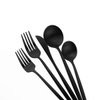 Matte Balck Silverware Set,Gugrida 5-Piece 18/10 Stainless Steel Satin Finish Flatware Set,Kitchen Utensil Set,Tableware Travel Cutlery Set for Camping Office or School Lunch, Dishwasher Safe