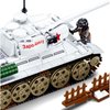 hhohio WW2 Army White Tank Building Blocks Set, T34/85 Medium Tank & R75 Motorcycle Model Kit, Military Tanks Construction Toys Gifts for Boys Kids Age 6+(741 Pcs)
