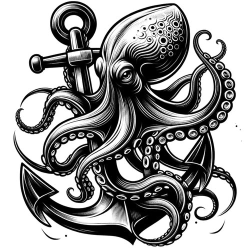 Dopetattoo Tattoo design 6 Sheets Temporary Tattoos Octopus Anchors Temporary tattoo Neck Arm Chest