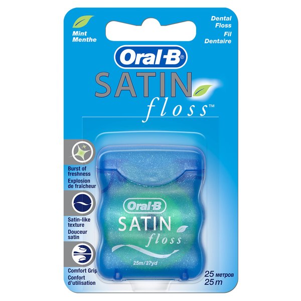 Oral B Satin Floss Dental Floss Flavour Menthol 25 m