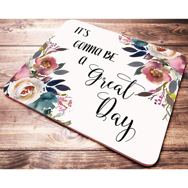 Quote Mouse Pad Inspirational Quotes Floral Teacher Mousepad Desk Accessories for Women Office Gifts