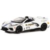 2022 Chevy Corvette C8 Stingray Convertible White w/Blue Stripes & Interior Running on Empty 1/64 Diecast Model Car by Greenlight 41150 B