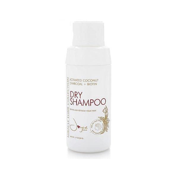 Miracle Elixir Collection Joyce Giraud Dry Shampoo Powder with Activated Coconut Charcoal and Biotin, Pure4 Oil Blend, No Residue, All Hair Types, 1.7 Oz