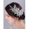 JWICOS Bride Wedding Hair Comb Crystal Hair Pieces Bridal Pearl Side Comb Wedding Hair Accessories for Women and Girls