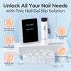 modelones Slip Solution for Poly Gel, 2.8oz Anti-Stick Gel Liquid for Poly Gel Nails with 120Pcs Flat Dual Nail Forms Nail Tips Clips Kit