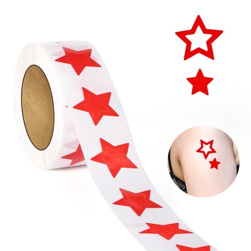 Roll of 500 Pieces Tanning Stickers, 1 inch Star Tanning Stickers Cute Body Stickers for Tanning Self Adhesive Tanning Bed Stickers Sunbathing Stickers