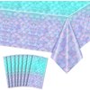 pewatul Mermaid Tablecloth -Mermaid Birthday Decorations Disposable Rectangle Table Cloths for Party Kids Girls Baby Shower Themed Birthday Party Favors,108x54 Inch 8pc