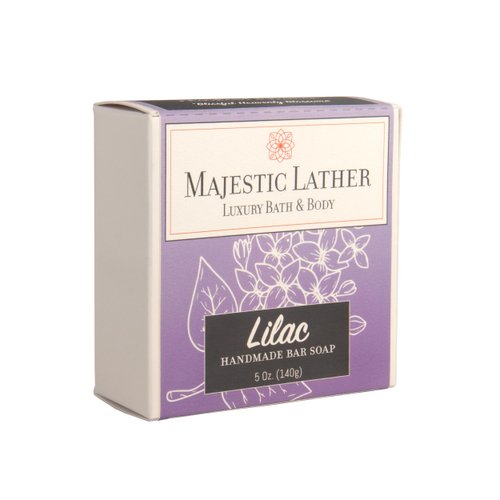 Majestic Lather Lilac Luxury Floral Bar Soap for Face & Body. Moisturizing & Nourishing. For All Skin Types. Made in the USA. 5.0 Oz