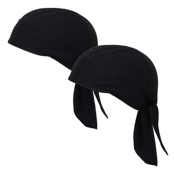 TOPLOR Sweat Wicking Beanie Cap Hat Skull Cap Pirate Hat Bandana Head Wrap for Men and Women (2 Pack/Set 1)