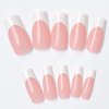 AddFavor 120pcs White French Tip Press on Nails Medium Square Fake Nails Nude False Nails Square French Press ons Square Nail Acrylic Artificial Nail with Adhesive Tab for Women Girls