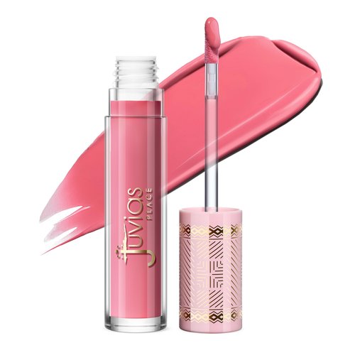 Juvia's Place Pink Smoothie Gloss Strawberry Bliss - Splash of Pink & Mauve Tones, Hydrating Cream Lip Gloss, Full-Intensity Pigments With Nourishing Cocoa Butter And Chia Oil