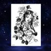 Oottati 6 Sheets Black Japan Warrior Samurai Goldfish Geisha Bird Lotus Prajna Rabbit Temporary Tattoos