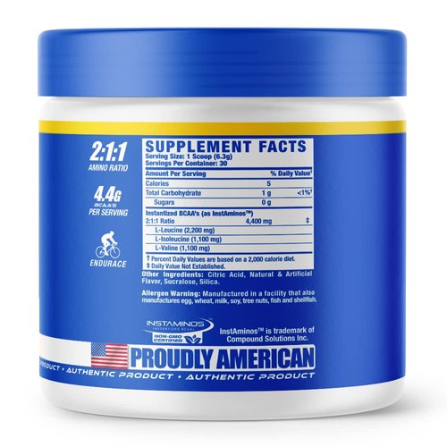 Ronnie Coleman's BCAA XS Powder with EAAs, Branched Chain Amino Acids Post Workout Muscle Recovery, Sugar Free Hydration Drink for Women and Men, Green Apple, 30 Servings