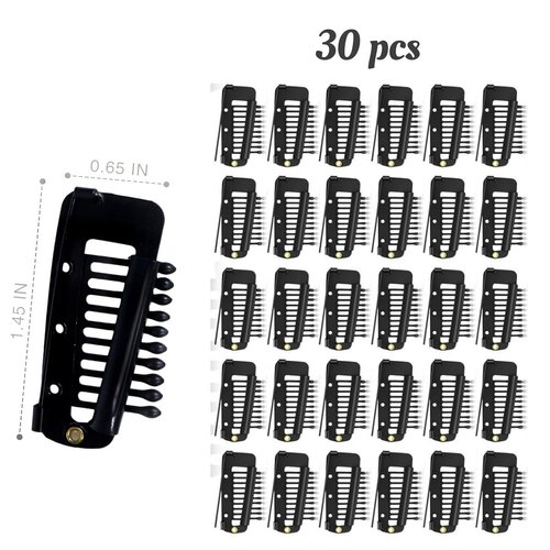 30pcs Chunni Clips with Safety Pins, Snap-comb Hair Clips for Dupatta Turban Scarf Wedding Veil Wig Piece, Clip for Securing the Headscarf
