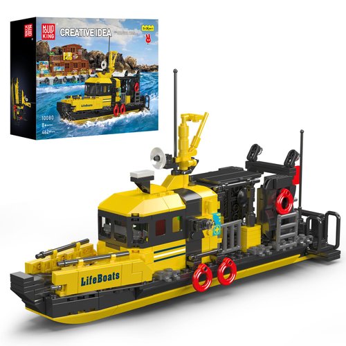 Mould King City Multi-Functional Lifeboat Building Blocks Kits, 10080 Sea Rescue Boat, Ship Toys Sets, Great STEM Gift Idea for Kids, Boys and Girls Ages 7 and Up (462 Pieces)