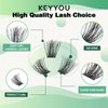 Lash Clusters,96 Pcs Cluster Lashes D Curl 10mm DIY Lash Extensions Eyelash Clusters,KEYYOU Volume Wispy Individual Lashes Soft&Comfortable Easy DIY at Home(Y05,D-10mm)