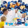 Ouddy Party 139Pcs Outer Space Party Decorations Balloon Garland Kit, Space Birthday Party Supplies UFO Astronaut Themed Navy Blue Silver Foil Latex Balloons for Boys Kids