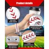 Genuine Leather Baseball Bracelet Baseball Wristbands Baseball Gifts for Boys Men Women Girls Baseball Players Sports Team (20 Pcs)