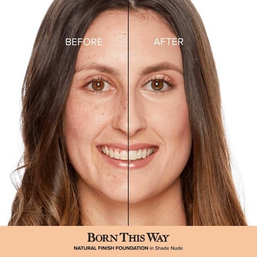 Too Faced Born This Way Natural Finish Longwear Liquid Foundation | Medium-To-Full Coverage | Hydrating + Oil Free, 1 Fl Oz, Nude