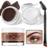 2 in 1 Makeup Kit with Eyebrow Gel,Shaping Wax & Duo Brush, Waterproof Dark Brown Pomade for Fill and Detail Brows, Clear Brow Styling Gel Lift for Fluffy Feathery Brow Breeze