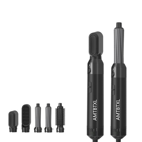 5-in-1 Curling Wand Set with 3 Barrel Sizes, Fast Heating Curler for All Hair Types, 30-Second Instant Heat, No Damage (Black)