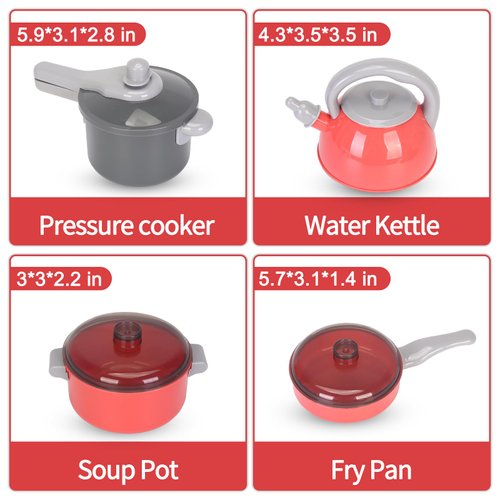 69pcs Play Kitchen Accessories Set,Kids Pots and Pans Playset,Play Food for Kids Kitchen Pretend Cooking Toys Set with Plastic Pressure Pots, Pans, Cooking Utensils for Toddlers Girls Boys Ages 4-8