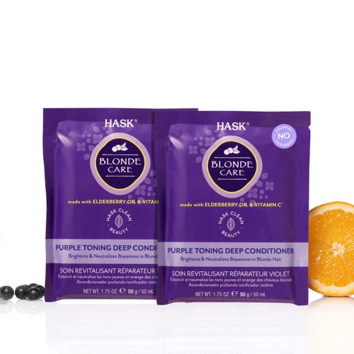 HASK BLONDE CARE Deep Conditioner Treatments for all hair types, color safe, gluten free, sulfate free, paraben free - Pack of 2