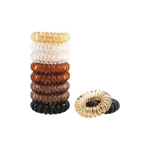 Gimme Beauty - Spiral Hair Ties - Neutral Ponytail Holders for Blondes &amp; Brunettes - The Classic,...