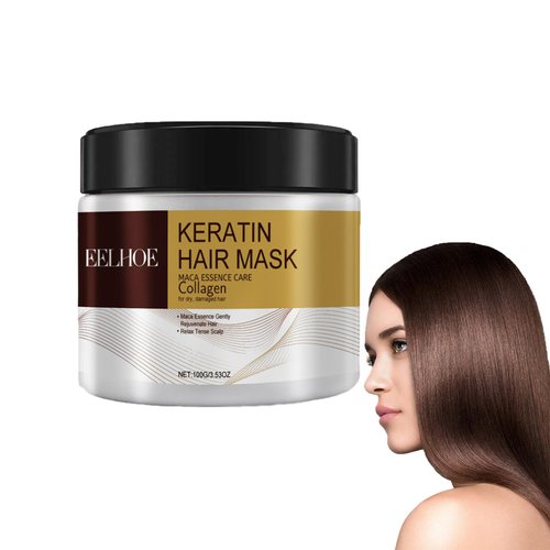 Grospe Keratin Hair Mask,Collagen Hair Mask Quickly Restore Soft Hair,Professtional Hair Conditioner,Natural Deep Conditioner Hydrating Masque for Dry & Damaged Hair 100g