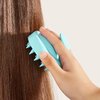 Hair Brush Soft Silicone Bristles For Shampooing Scalp Hair Care (Black)