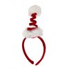 Cocktail Springy Santa Headband - Velvet Fabric with Faux Fur and Red Spring Pom, Costume Accessory Standard