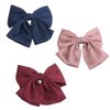 PIDOUDOU Set of 6 Big Satin Solid 8 Inch Bow Hair Clips Women Barrettes
