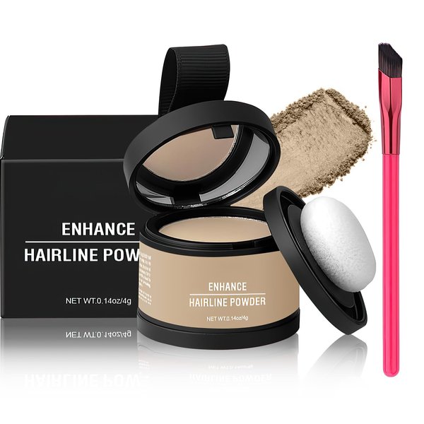 𝐕𝐞𝐫𝐨𝐧𝐧𝐢 Hairline Powder,Enhance Hairline Powder with Hairline brush,Hairline Powder Instantly Conceals Hair,Root Touch Up Hair Powder Hair Toppers for Gray Hair Coverage((Light Blonde)