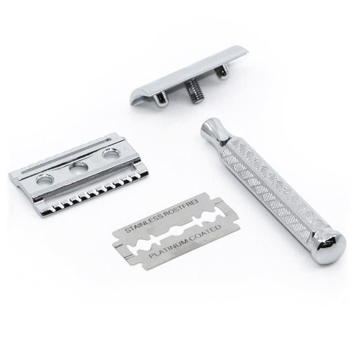 Merkur 3-Piece Double Edge Safety Razor, Chrome-Plated 42001, 1 Count (Pack of 1)