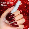 COSMOO 12ml Wine Red Nail Polish, Burgundy Red Quick Dry Nail Lacquer, Super Lustrous Nail Enamel Polish, Dark Red Iridescent Ultrachrome Nail Art Varnish