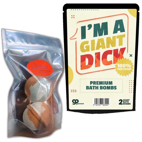 GearsOut I'm Giant Dick Funny Bath Bombs for Men - 2 Giant Orange Sorbet Fizzers Mens Bath Set Novelty Gift for Guy Friends Handmade Christmas Stocking Stuffers Valentines