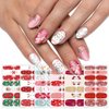 SILPECWEE 6 Sheets 4th of July Nail Wraps Independence Day Nail Polish Stickers for Women Patriotic American Nail Polish Strips Self Adhesive Manicure Design with Nail File