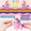 Light Pink Unicorn Stuffed Animals, Kawaii Plushies for Girls and Boys, Soft Unicorn Mini Plush Toys Key Chains, Fun and Cuddly Plush Toy for Kids, Small and Cute Stuffed Animal for Birthday Gifts